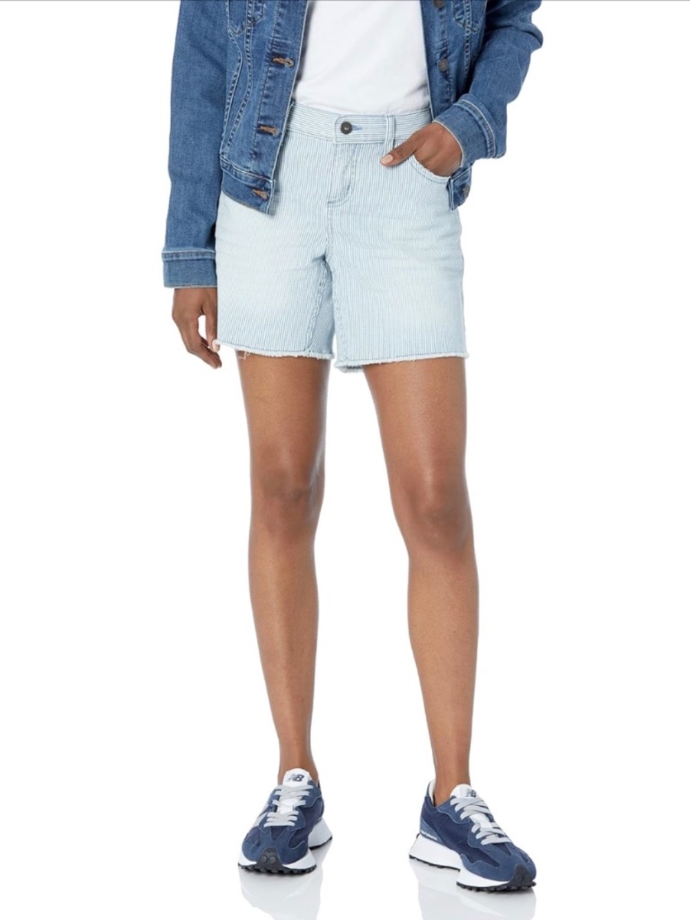Carve Designs Oahu 6" Railroad Stripe Denim Cutoff Shorts Size 8